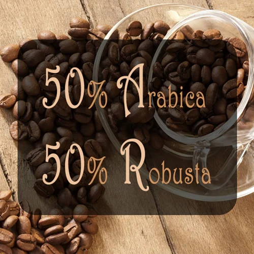 دان قهوه رست شده (۵۰٪ عربیکا و ۵۰٪ ربوستا)