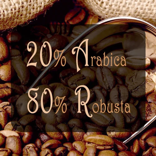 دان قهوه رست شده (۲۰٪ عربیکا و ۸۰٪ ربوستا)